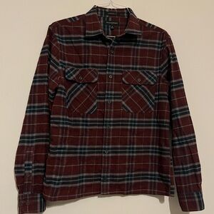 Banana Republic Burgundy Plaid Flannel Shirt Size M
